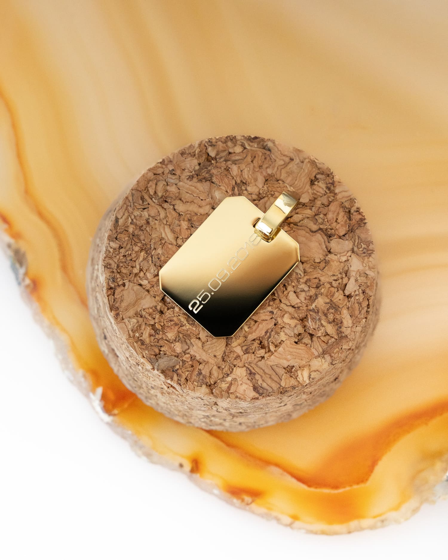 Engraving plates necklace pendant octagon