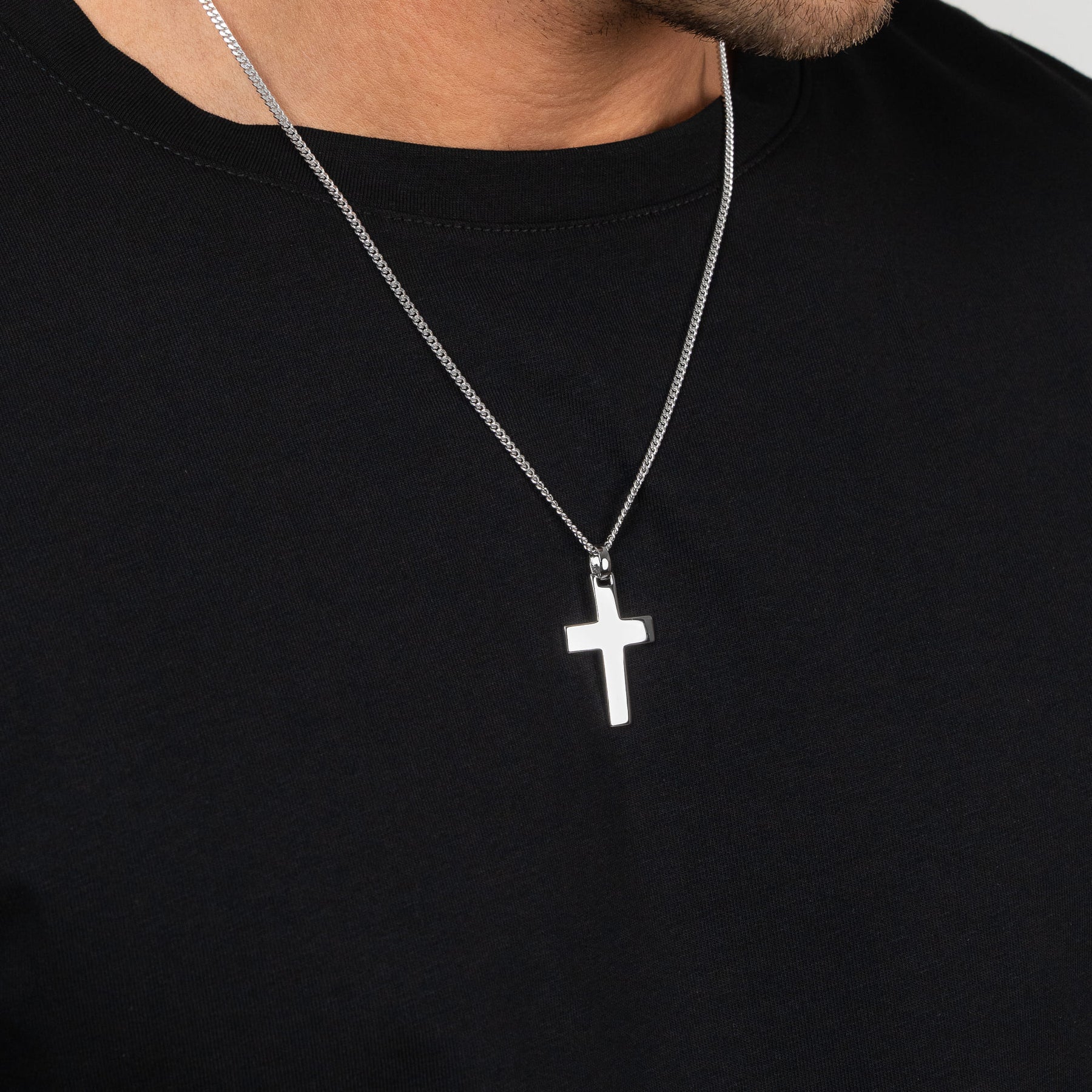Cross necklace engraving plate pendant Polished