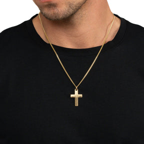 Cross necklace engraving plate pendant frosted