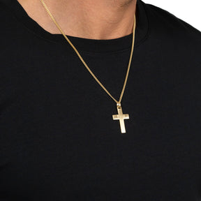 Cross necklace engraving plate pendant frosted