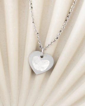Heart necklace engraving plate pendant 13mm
