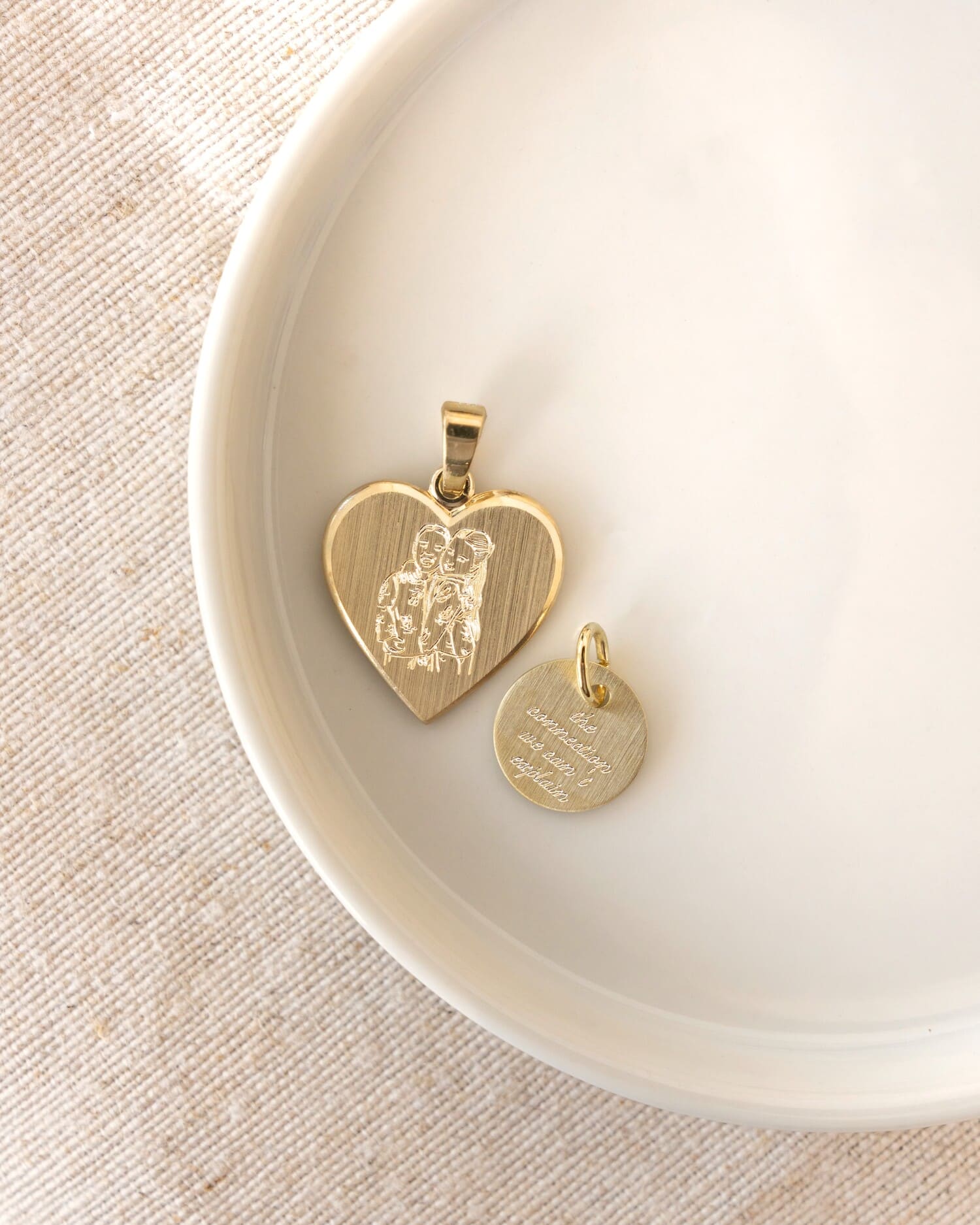 Engraving plates necklace pendant round 10mm