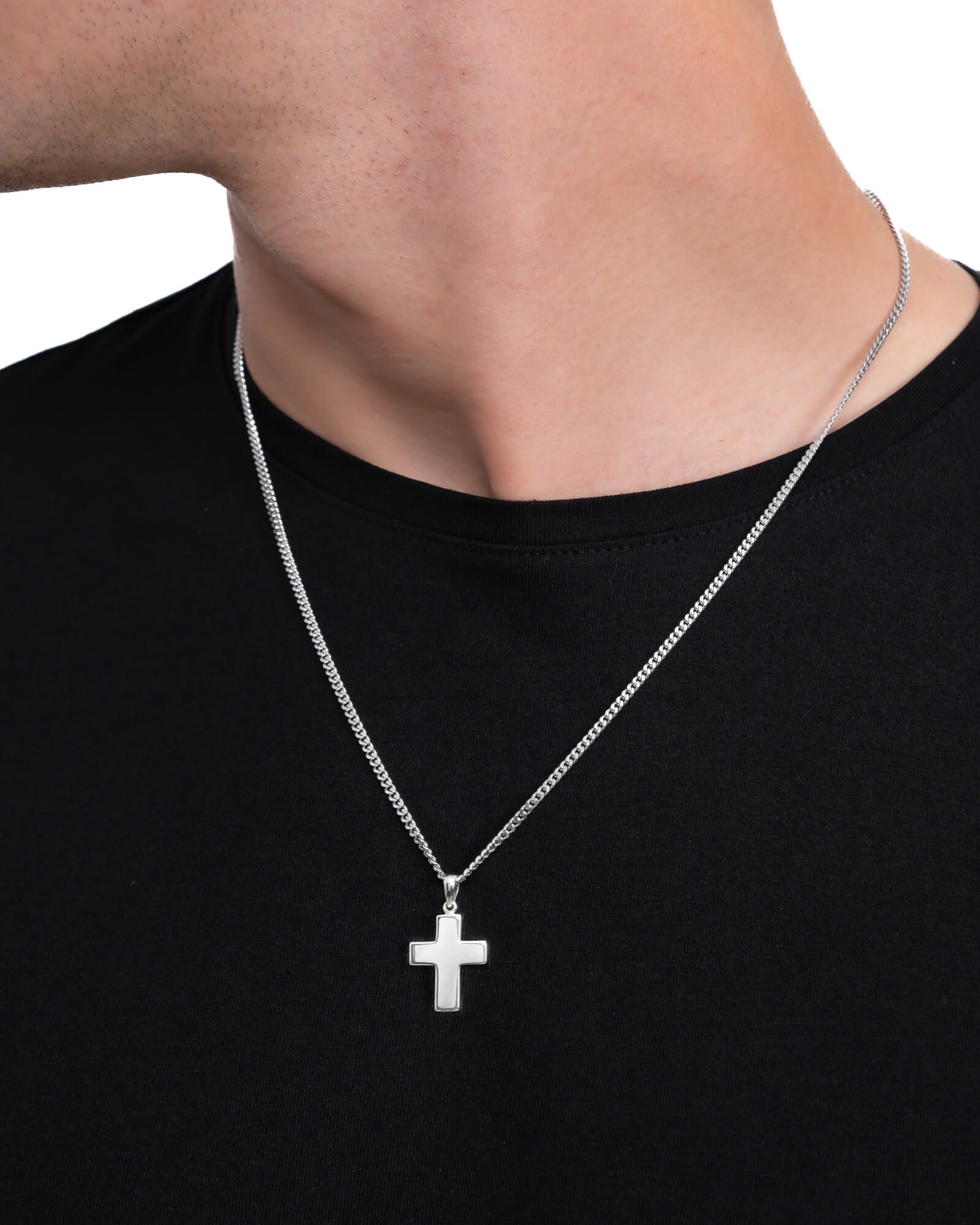 Cross necklace engraving plate pendant Polished