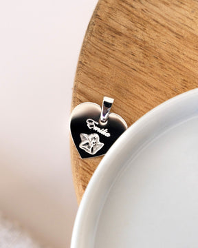 Engraving plates pendant necklace heart guardian angel