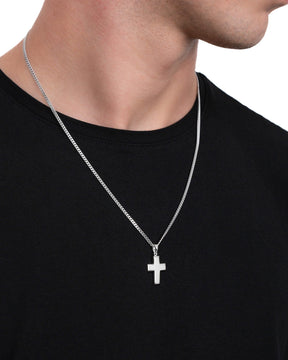 Cross necklace engraving plate pendant Polished