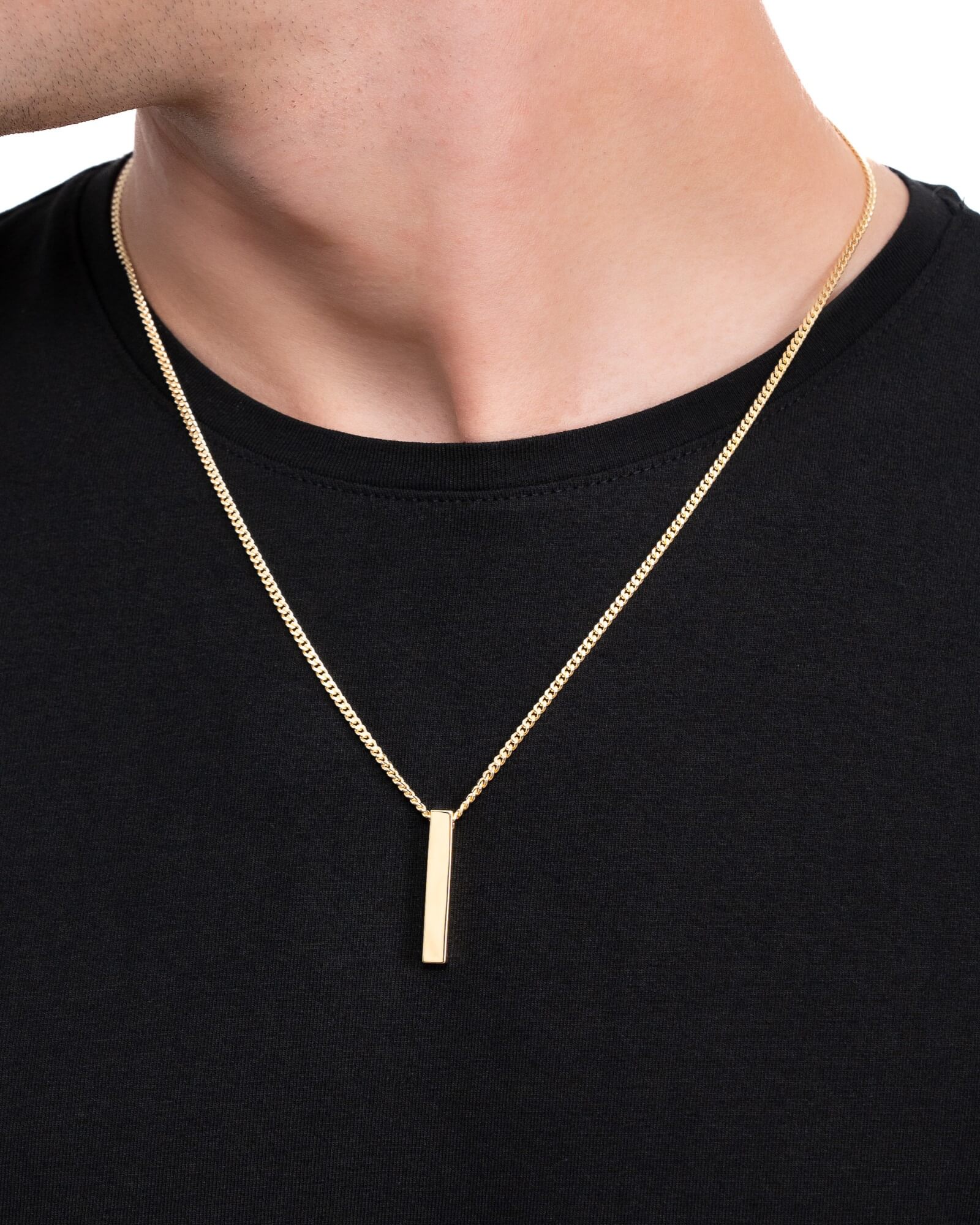 Bar necklace engraving plate pendant