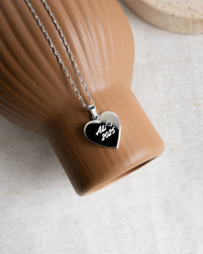 Heart necklace engraving plate pendant 15mm