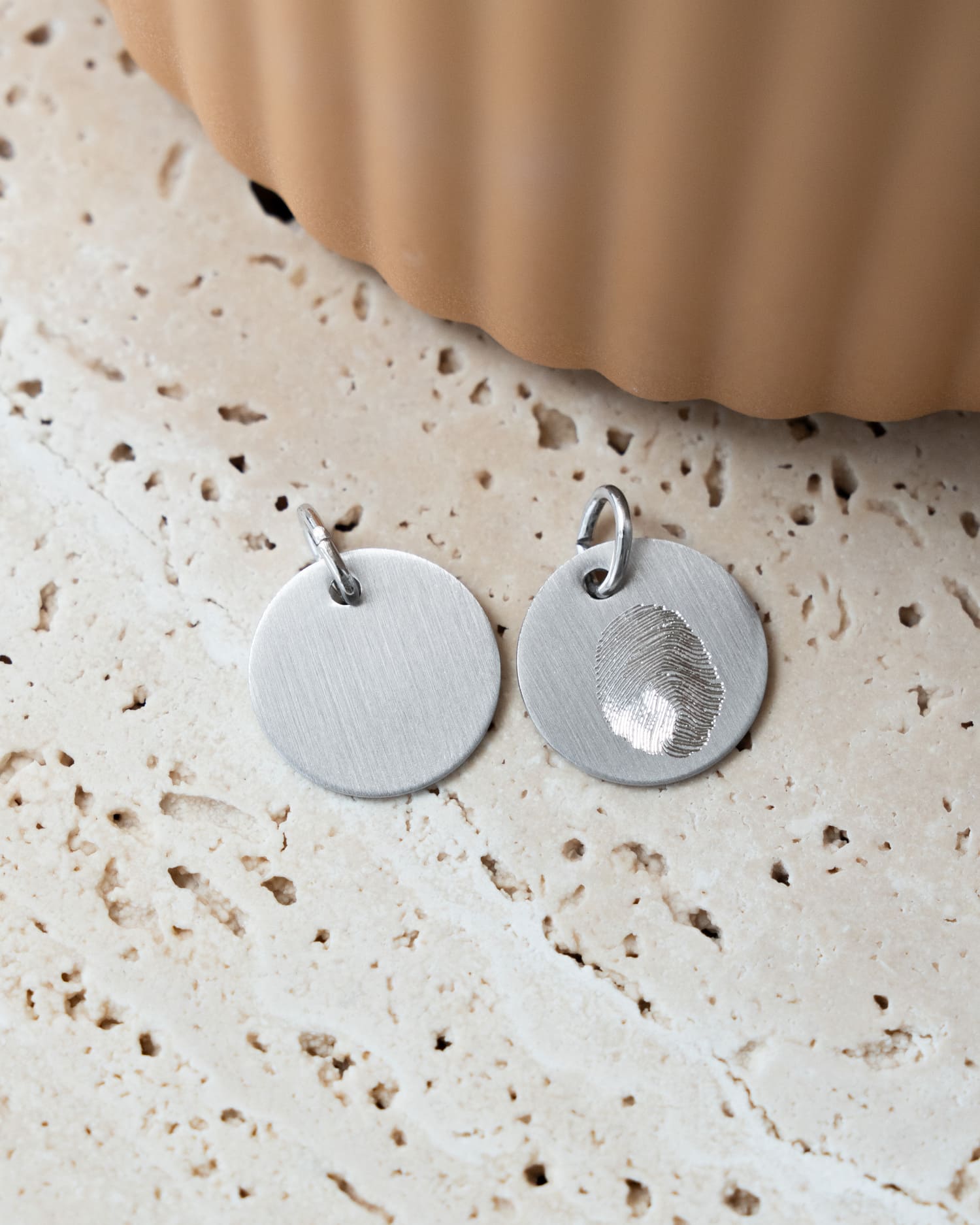 Engraving plates necklace pendant round 12mm-8