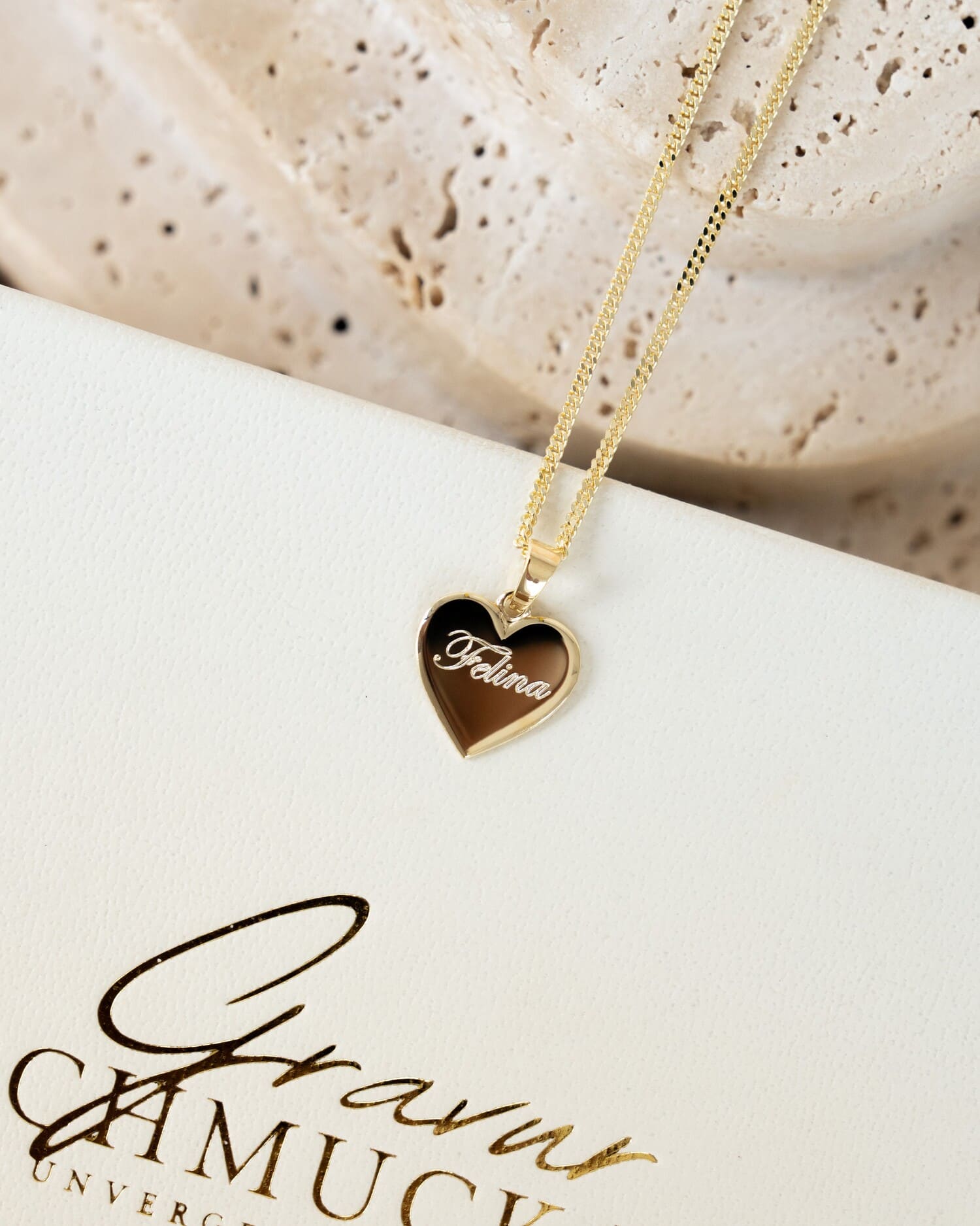 Heart necklace engraving plate pendant 12mm