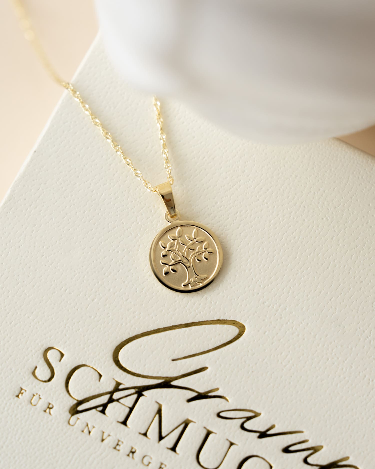 Engraving plates necklace pendant tree of life 12mm-4