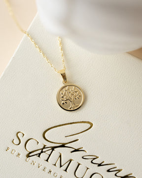 Engraving plates necklace pendant tree of life 12mm-4