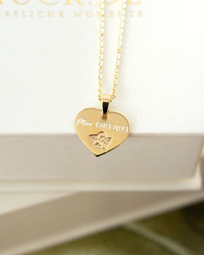 Engraving plates pendant necklace heart guardian angel