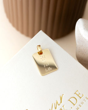 Engraving plates necklace pendant rectangle