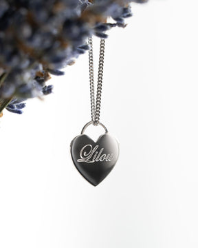Heart necklace engraving plate pendant