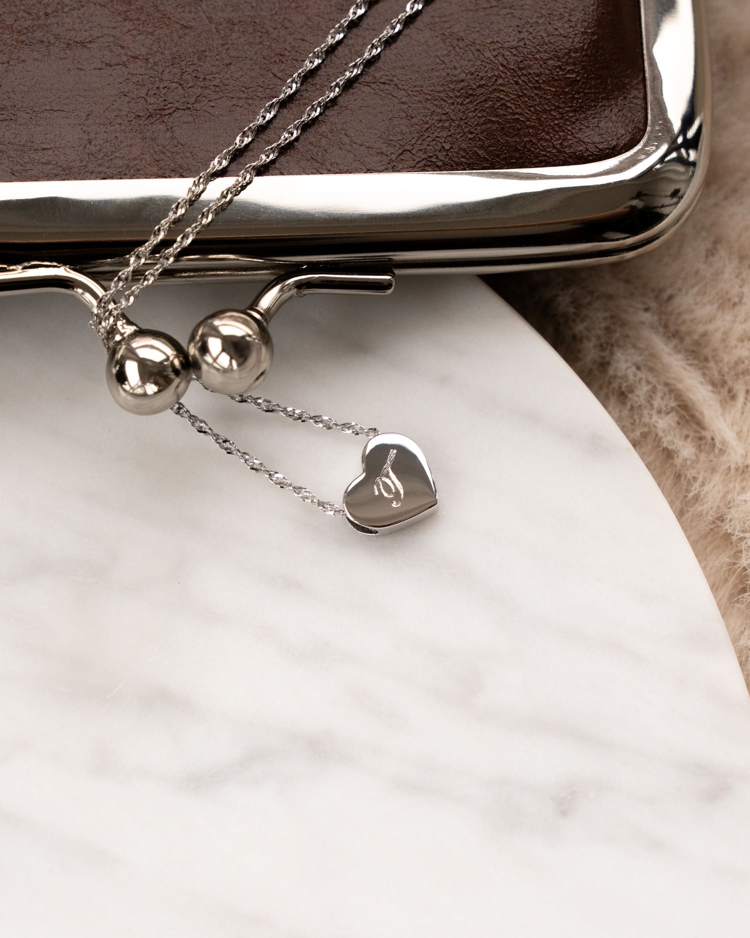 Heart necklace engraving plate pendant-6