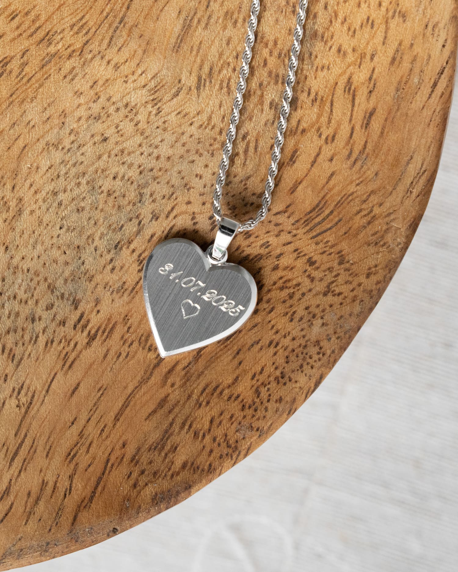 Heart necklace engraving plate pendant 15mm-4