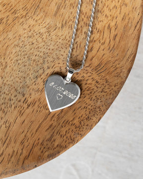 Heart necklace engraving plate pendant 15mm-4