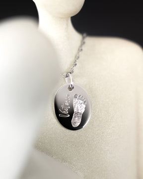 Engraving plates necklace pendant oval-12