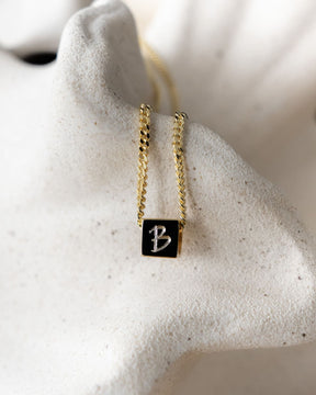 Cube necklace engraving plate pendant-1