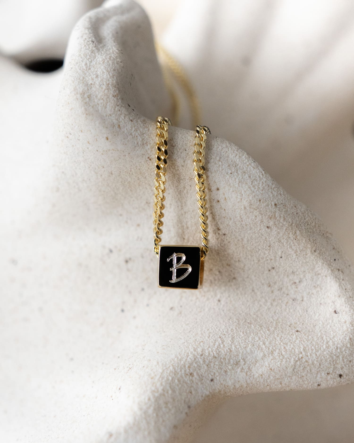 Cube necklace engraving plate pendant