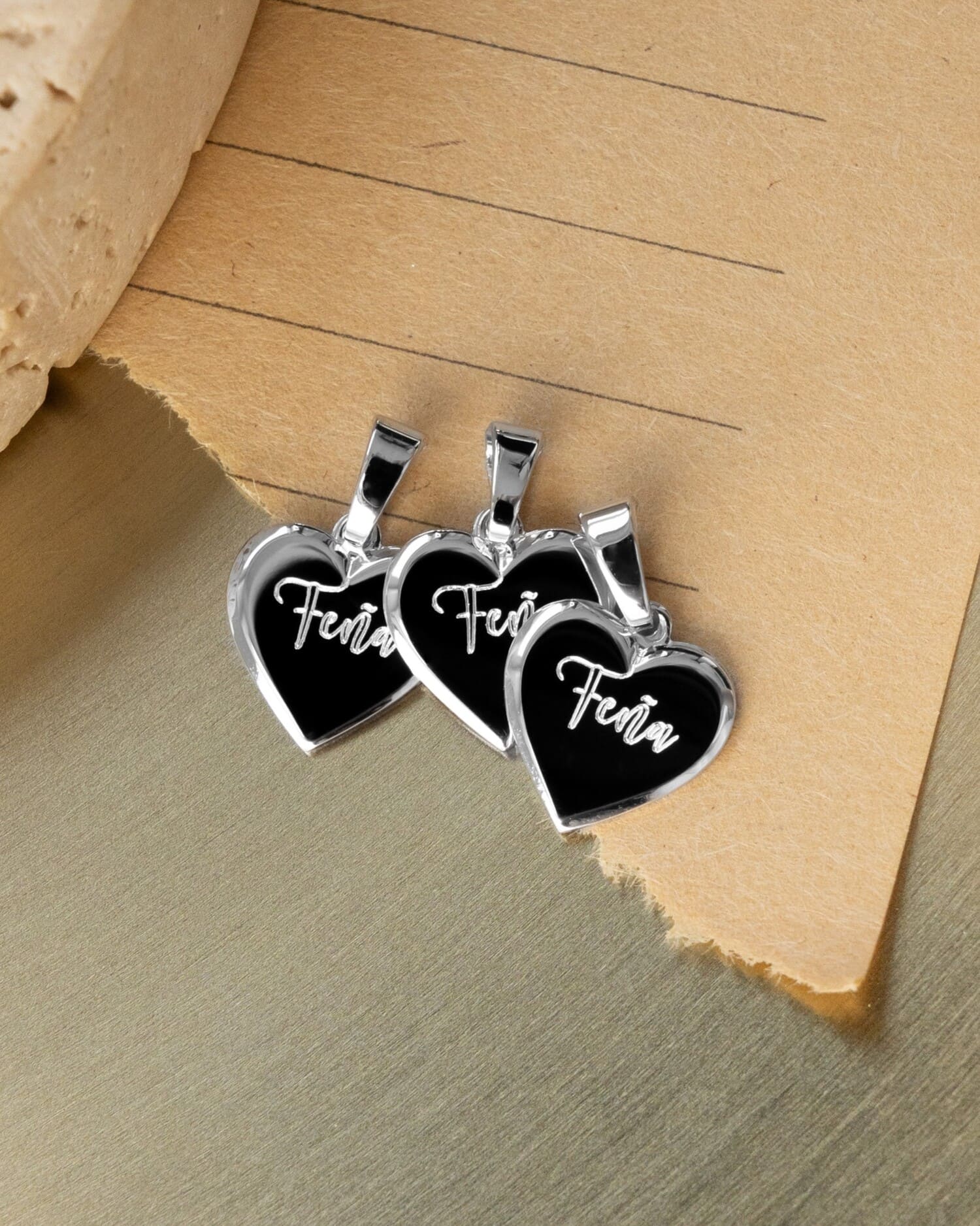 Heart necklace engraving plate pendant 12mm-8