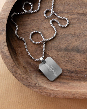 Engraving plates necklace pendant octagon