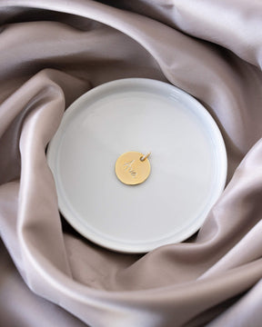 Engraving plates necklace pendant zirconia round