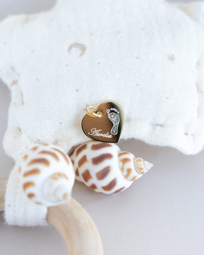 Heart necklace engraving plate pendant 13mm