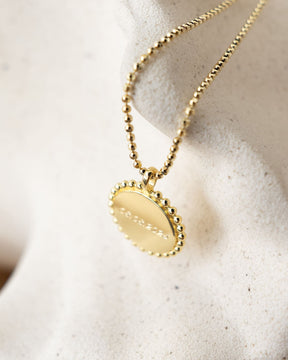 Engraving plates necklace pendant round 14mm