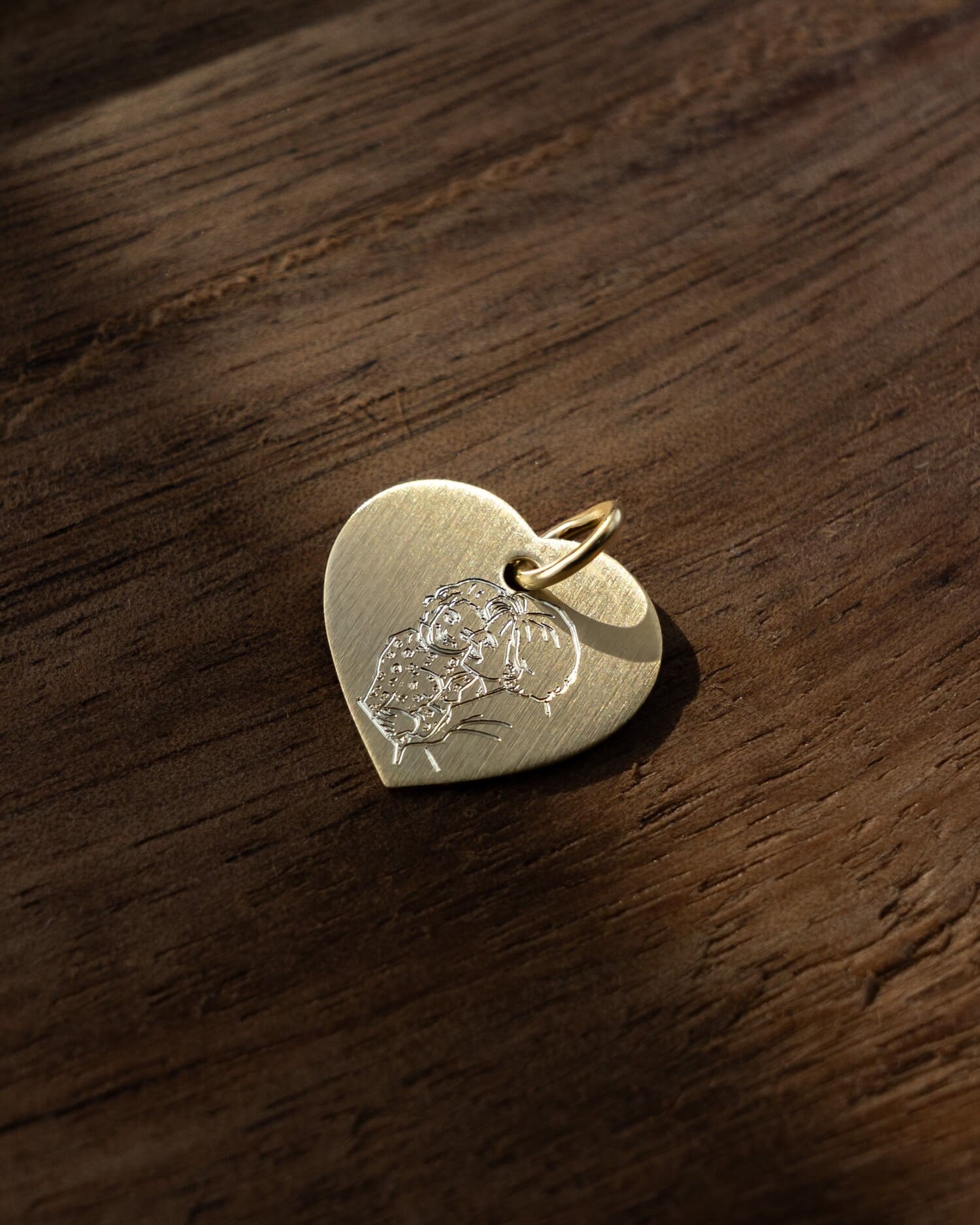 Heart necklace engraving plate pendant 13mm