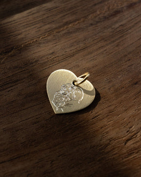 Heart necklace engraving plate pendant 13mm