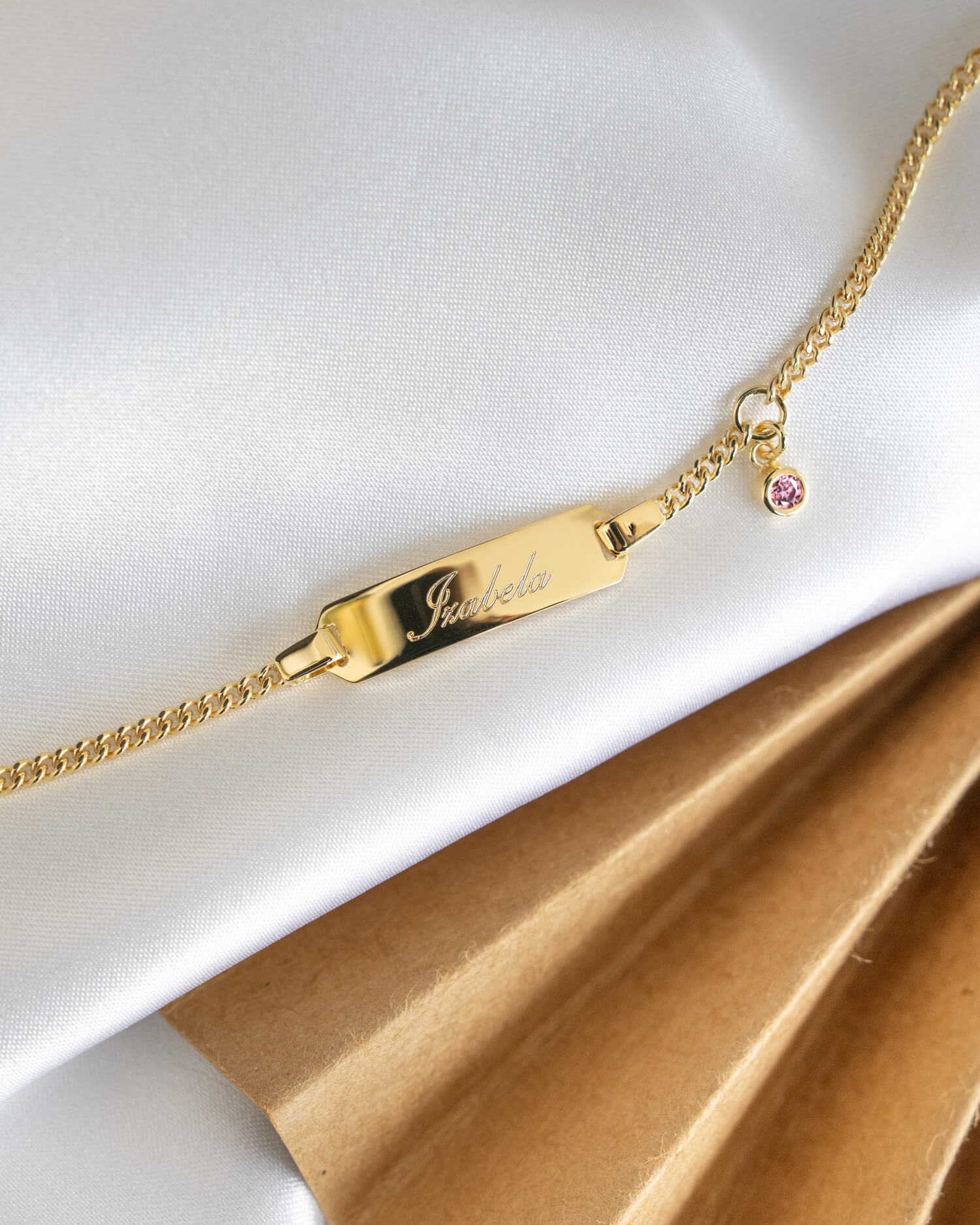 Engraving bracelet engraving plate zirconia pink-2