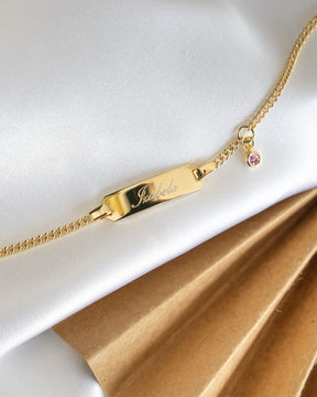 Engraving bracelet engraving plate zirconia pink-2