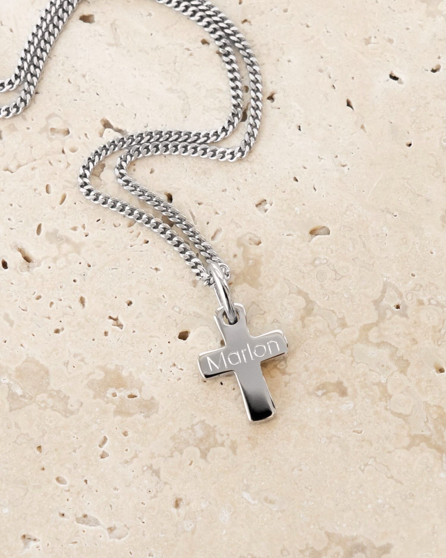 Cross necklace engraving plate pendant