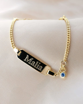Engraving bracelet engraving plate zirconia blue-2