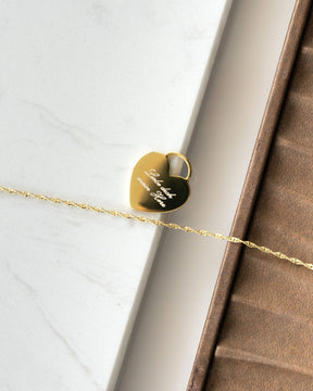 Heart necklace engraving plate pendant-6