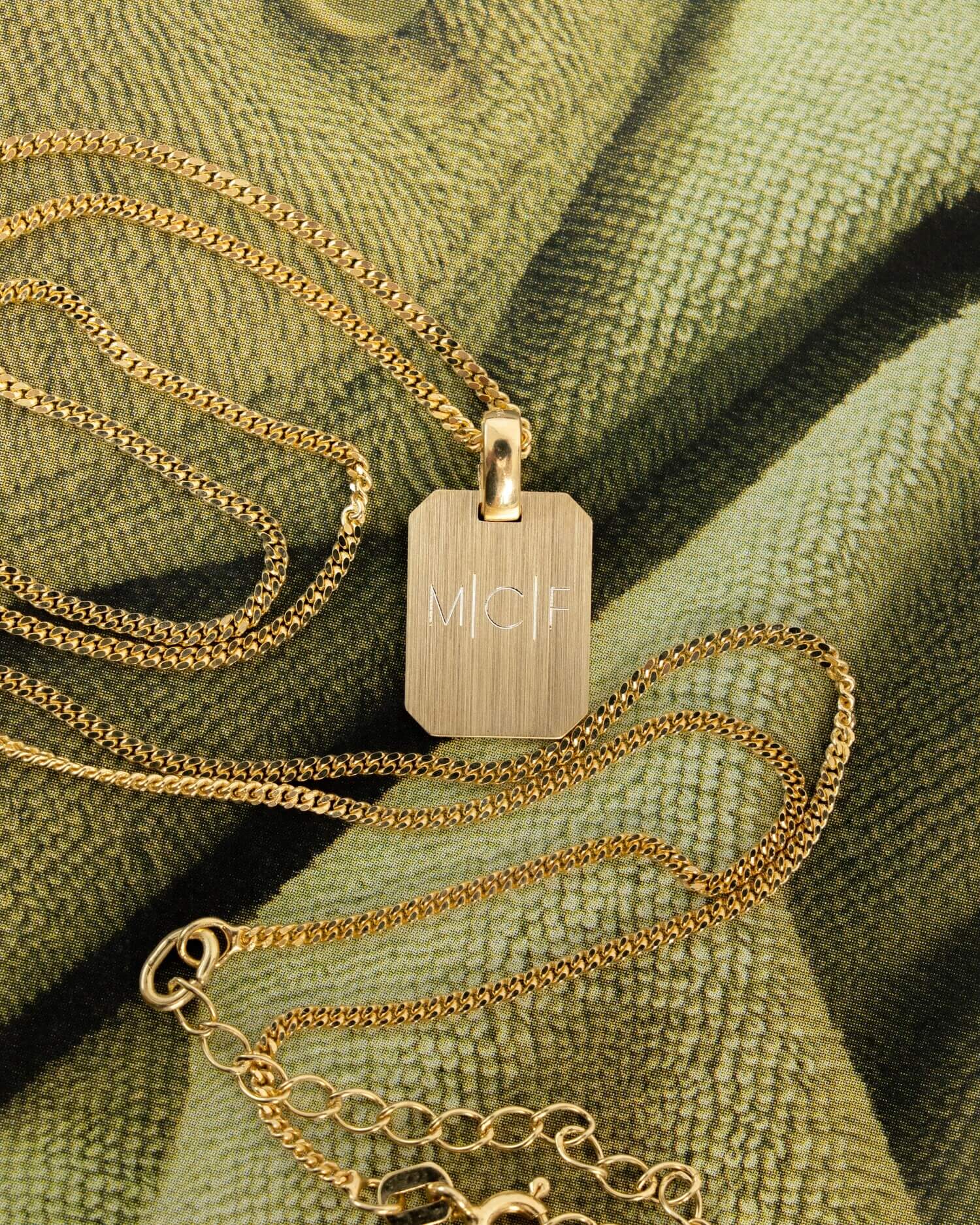 Engraving plates necklace pendant square-10