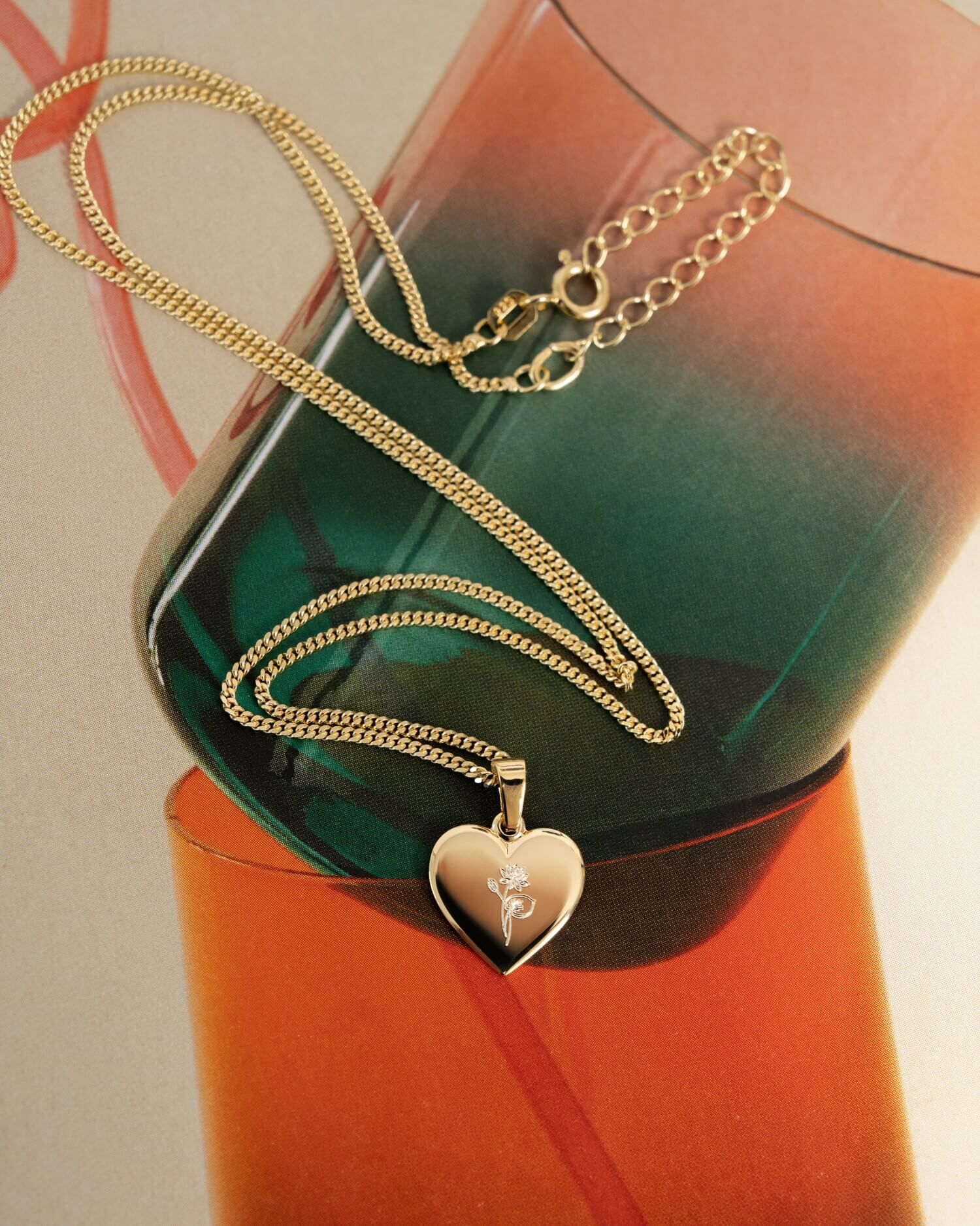 Heart necklace engraving plate pendant 10mm