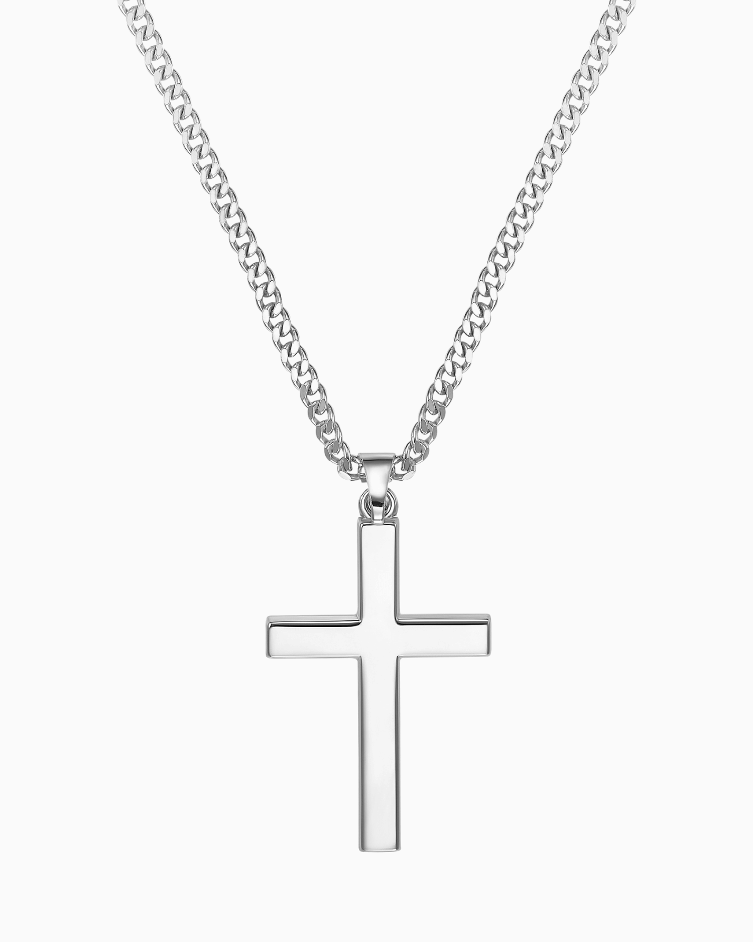 Cross necklace engraving plate pendant Polished