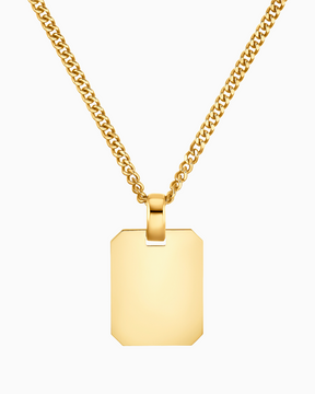 Engraving plates necklace pendant octagon