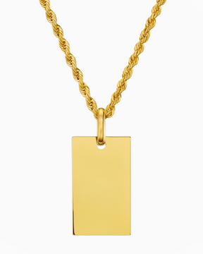 Engraving plates necklace pendant rectangle