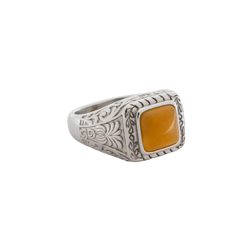 Ignis Orange Ring - Silver