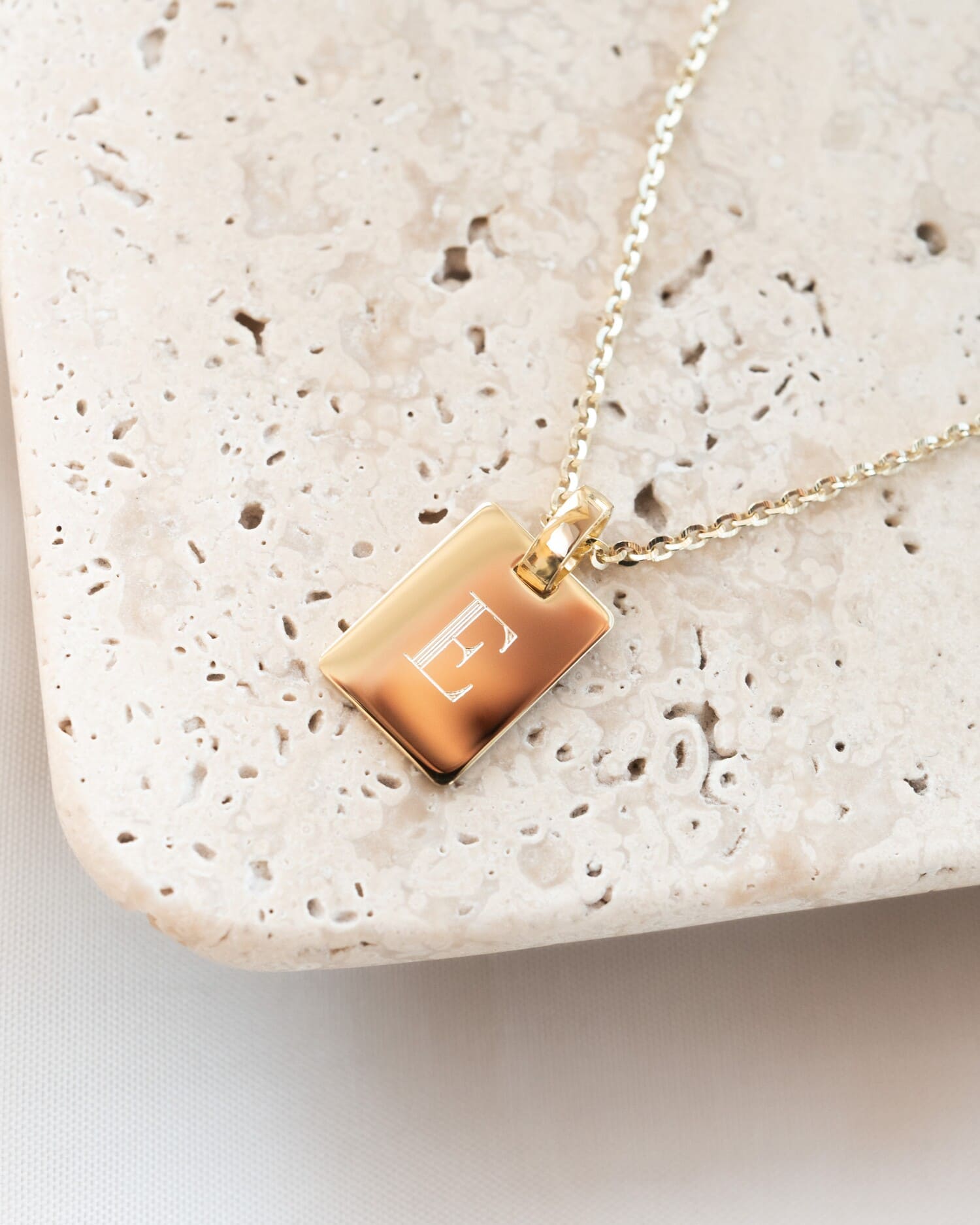 Engraving plates necklace pendant square-10