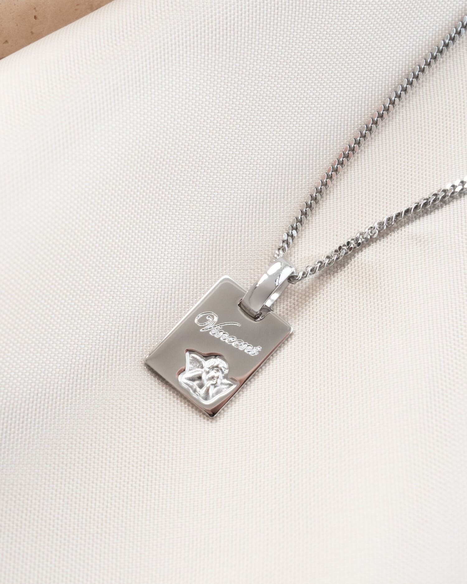 Engraving plates pendant necklace guardian angel-11