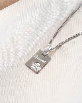 Engraving plates pendant necklace guardian angel-11
