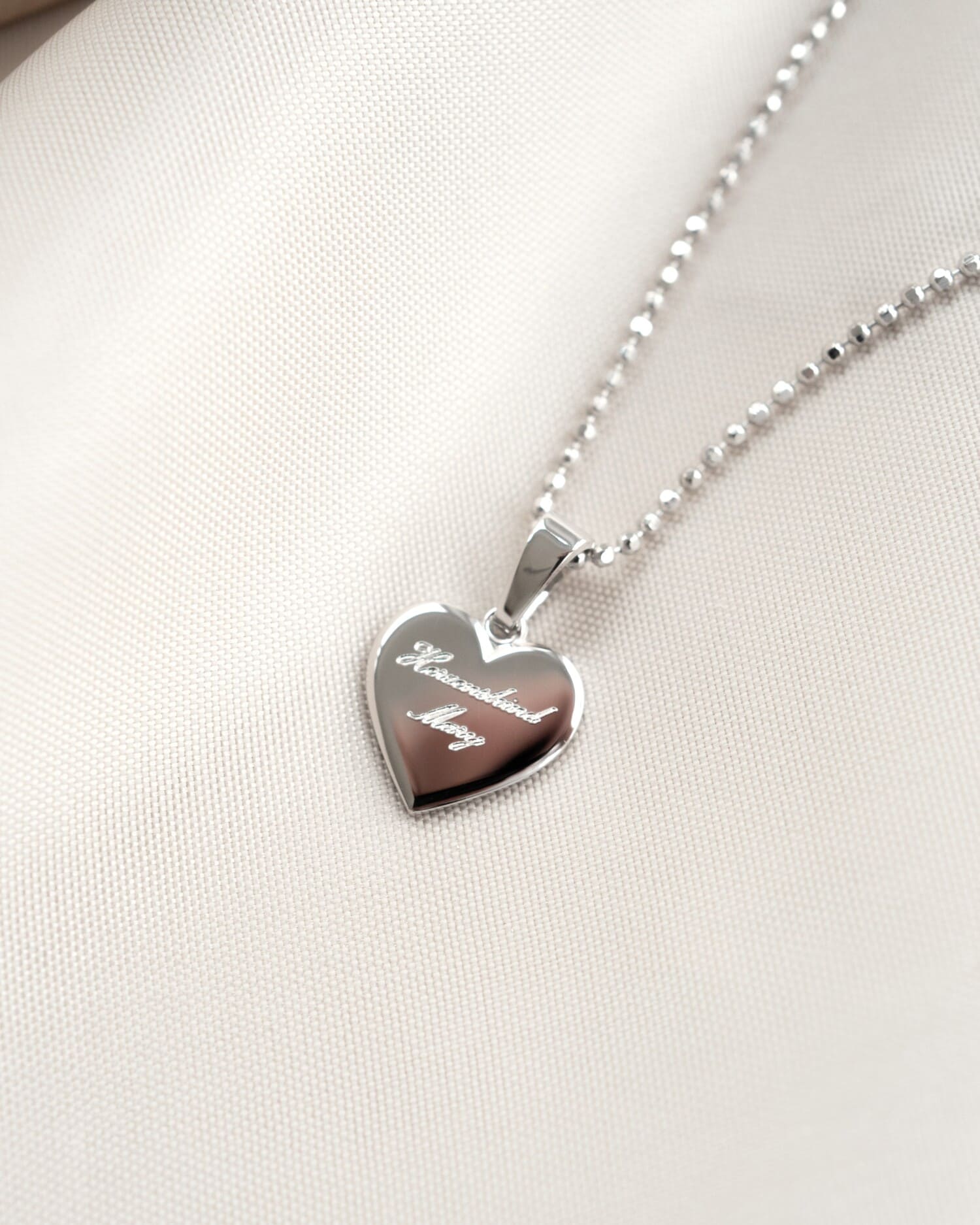 Heart necklace engraving plate pendant 10mm
