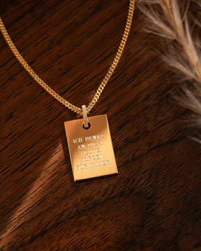 Engraving plates necklace pendant zirconia square-4