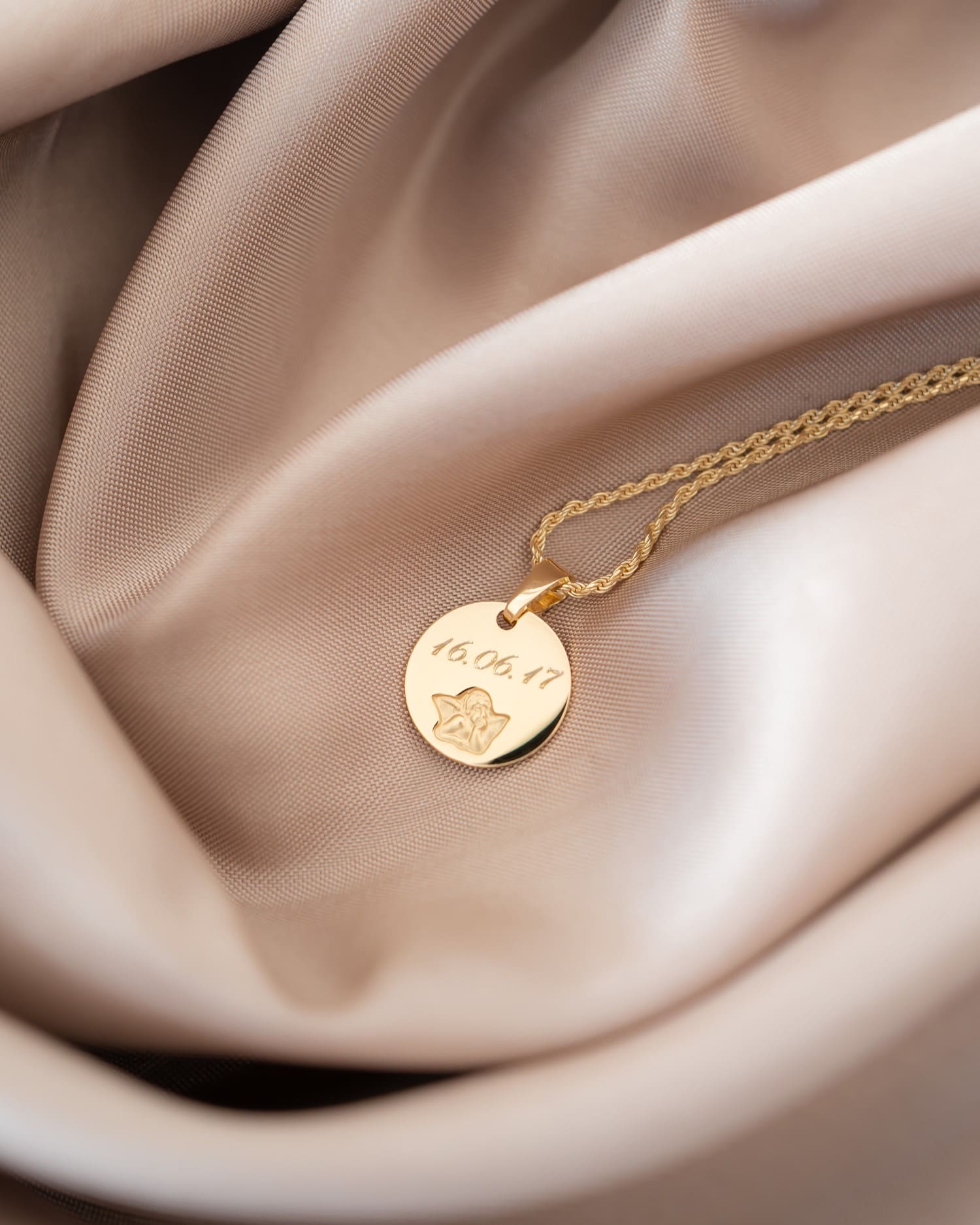 Engraving plates pendant necklace guardian angel 12mm-3