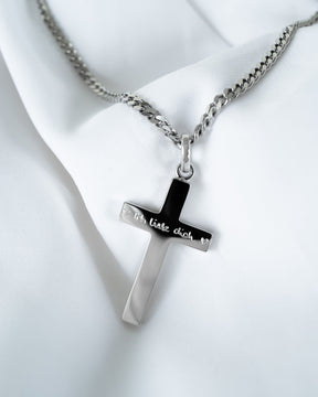 Cross necklace engraving plate pendant Polished