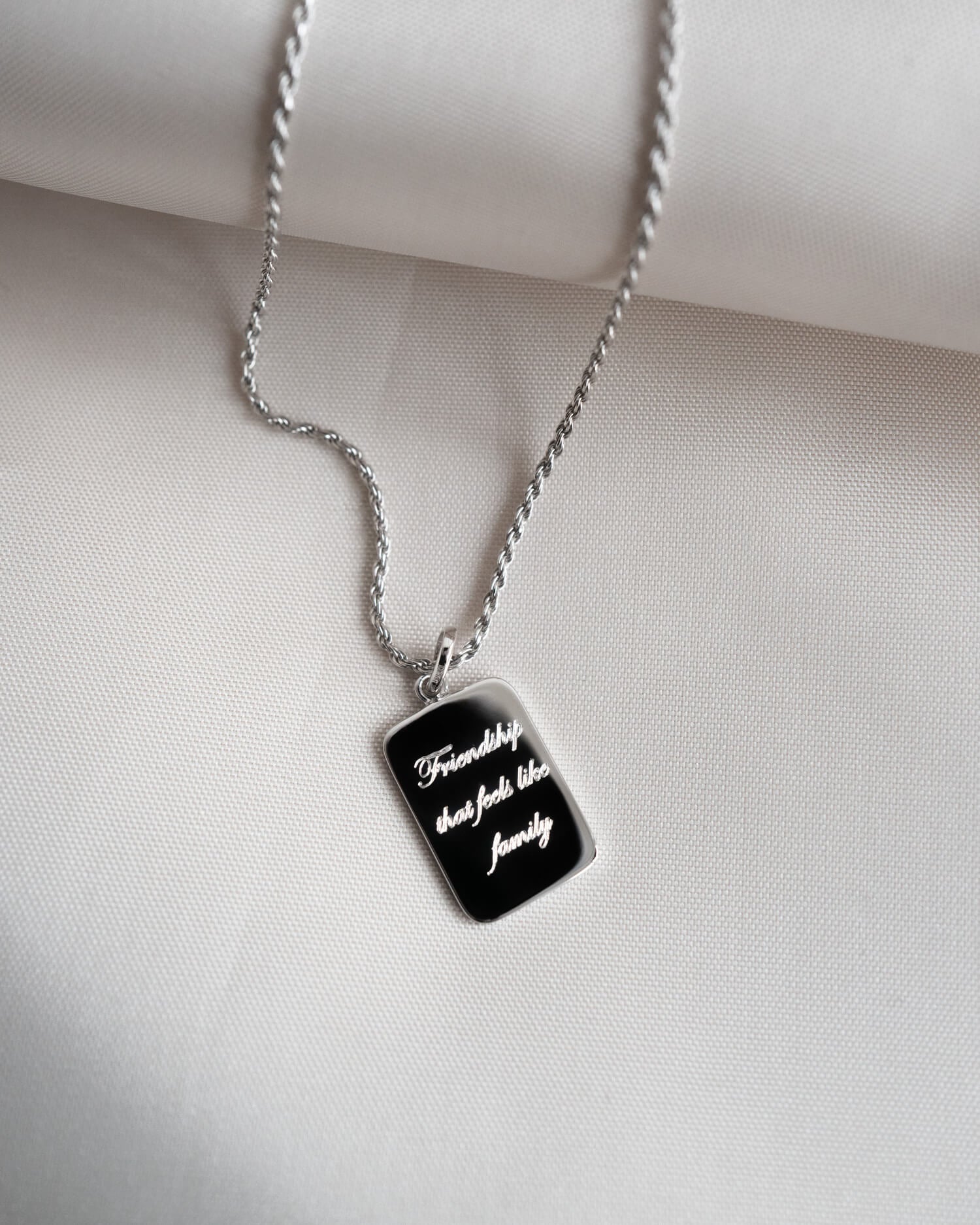 Engraving plates necklace pendant square-10